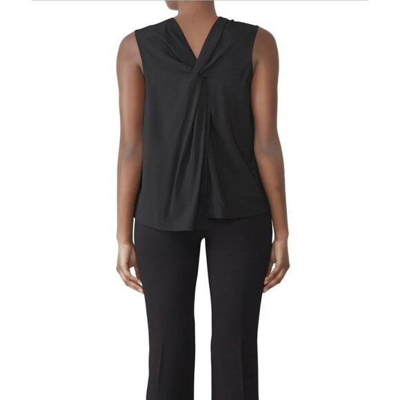 3.1 PHILLIP LIM  Black Crew Neck Twisted Tank Size 2 - Picture 2 of 9